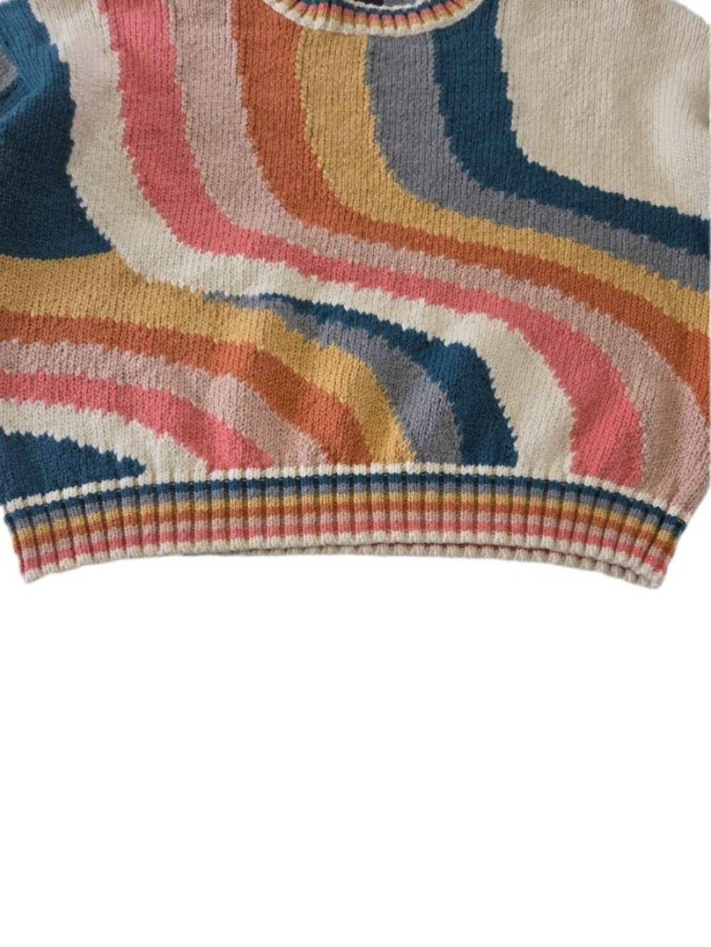 Mother The Itsy Crop Jumper Sweater Cotton Hypnotize Me Multicolor L - Picture 6 of 14